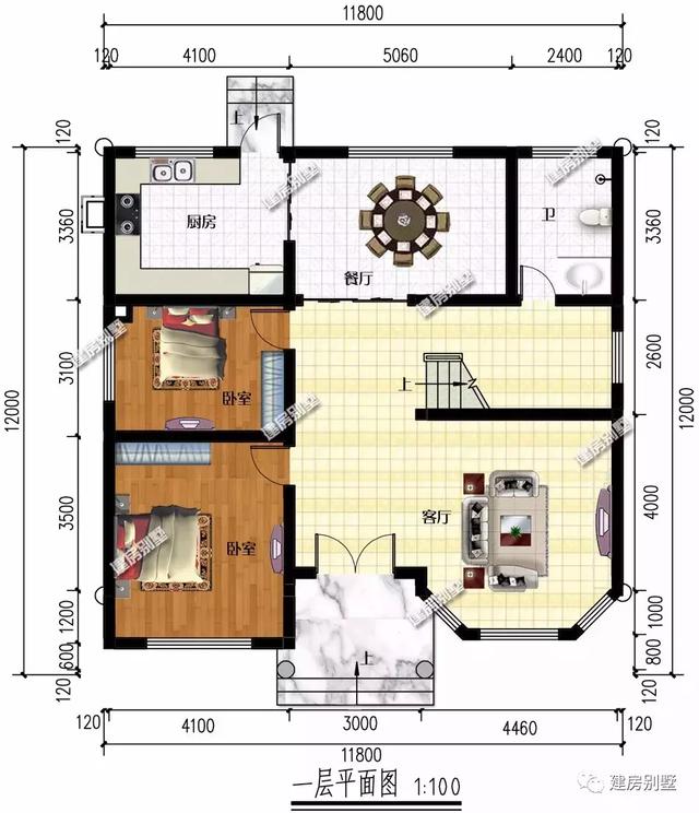 11.8×12米农村别墅设计图，布局好，大大提升你的居住幸福感