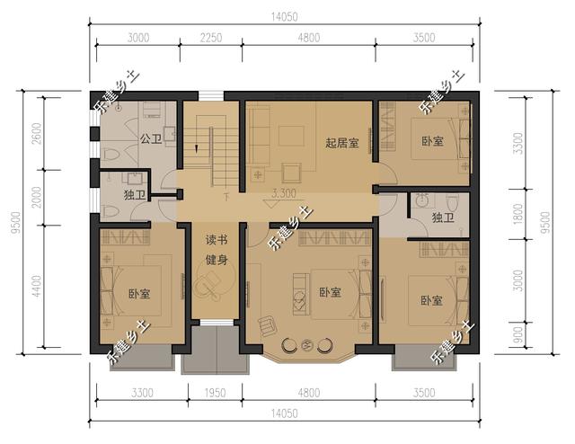 二层14X10米简欧别墅设计，河北任丘崔先生项目展示