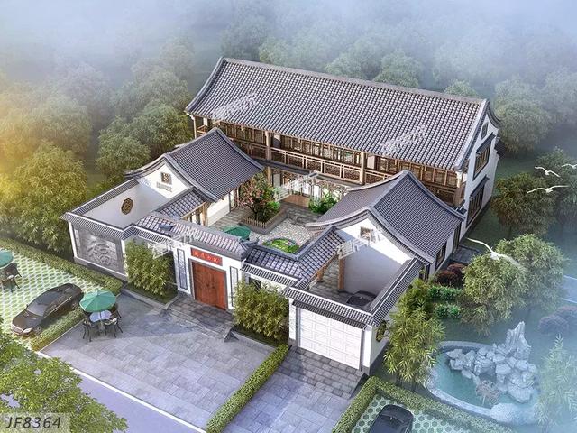 中式农村别墅设计图，低调奢华有内涵，含蓄与精致并存。，这样的房子永不过时！