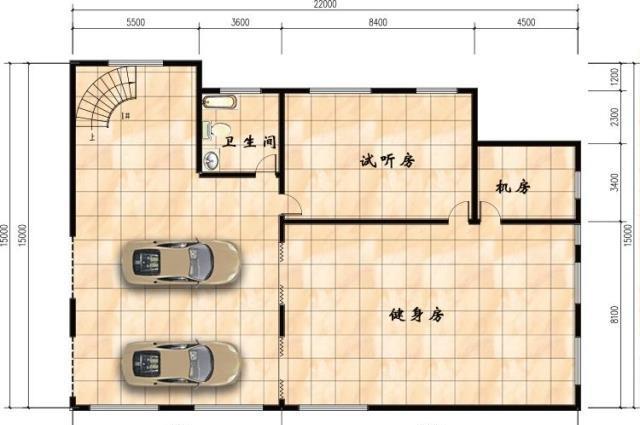 85万豪华大户型22×15米带地下室农村二层楼房设计图