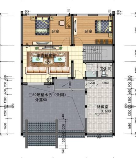 70万13×20米别致独特中式双拼三层别墅设计图