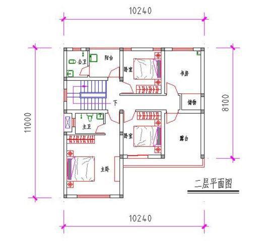 25万10×11米徽派建筑风格二层楼房设计图