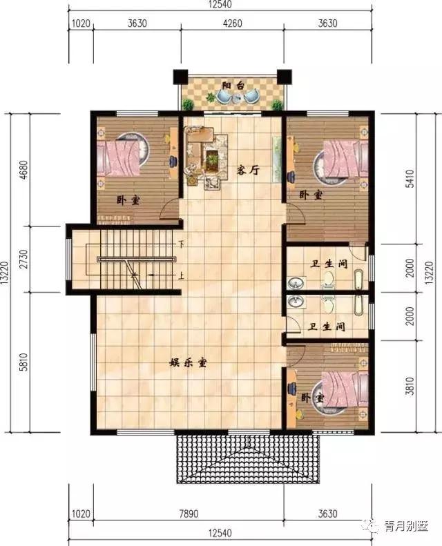 13米×13米四层乡村小别墅，中正大气，功能齐全适合自建房