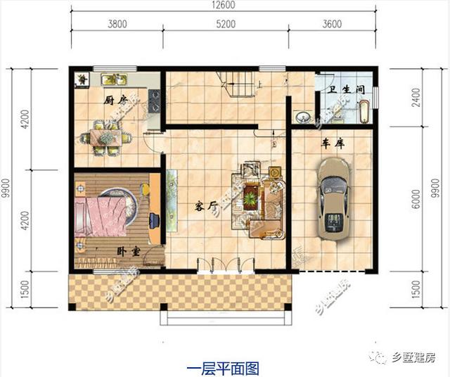 12米x10米，两栋二层别墅设计图，经济实用又漂亮。
