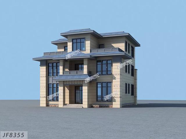 三层新中式别墅设计图，实用性好，完全符合自身的居住要求