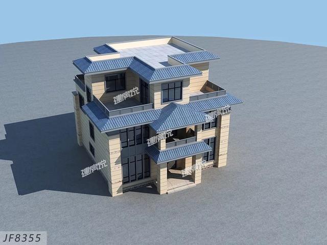 三层新中式别墅设计图，实用性好，完全符合自身的居住要求