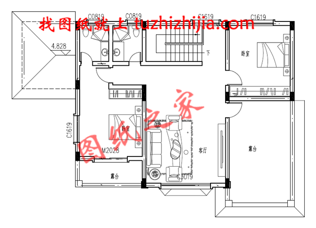 漂亮時尚二層樓房設計圖紙,經濟實用,戶型通透