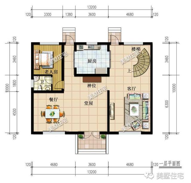 新三层中式别墅图，带堂屋，35万就能建成，你可以来一套。