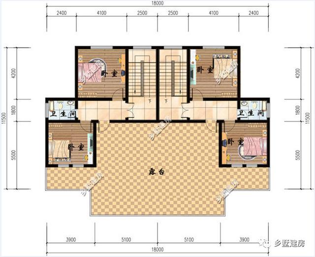 两栋三层兄弟双拼别墅设计图，户型好，是你想要的那款。