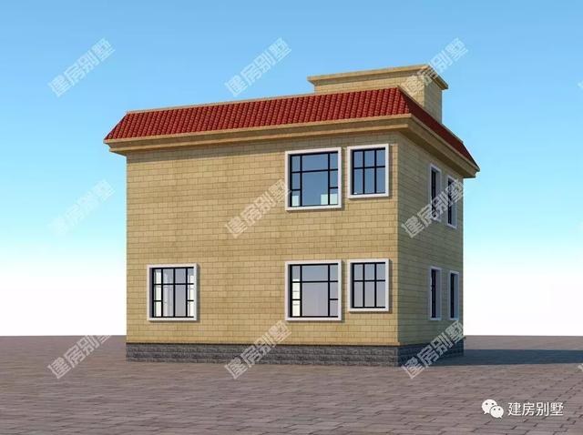 两款平屋顶设计的二层别墅设计图，主体造价低，简单易施工