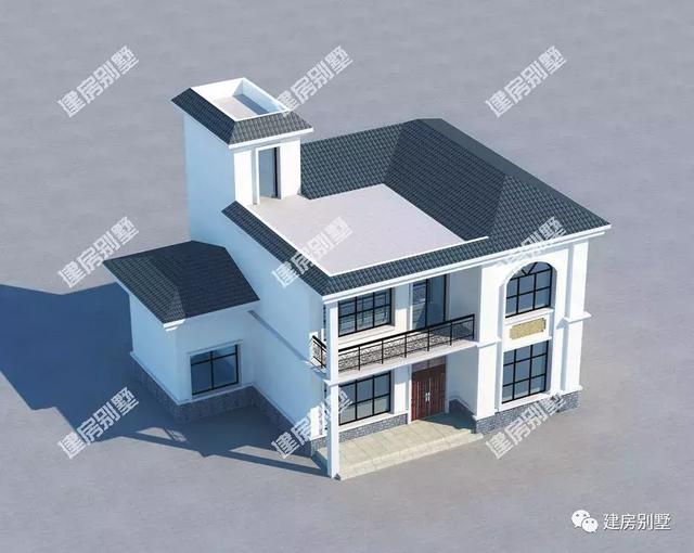 两款平屋顶设计的二层别墅设计图，主体造价低，简单易施工