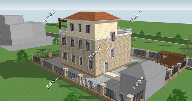 11X11米两层半欧式别墅设计，方正大方，非常实用