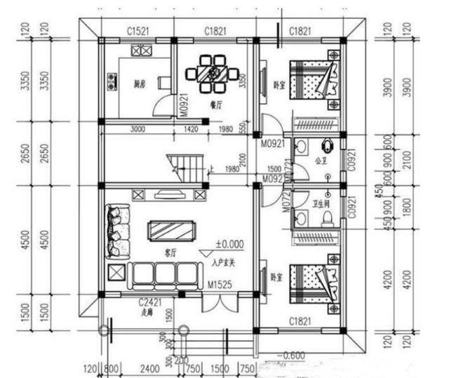 推荐三套小户型的自建房设计方案，建筑占地120平米以下，三款户型任你来挑
