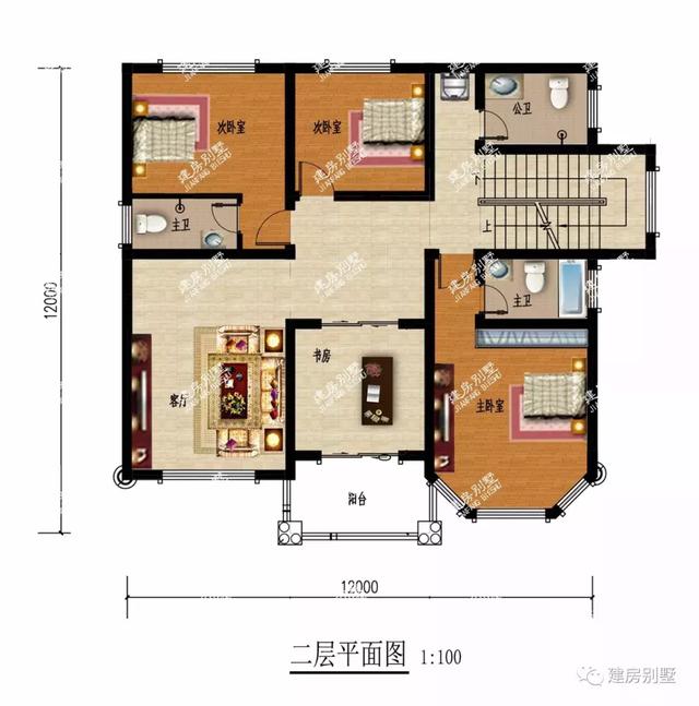 两栋面宽同为12米的农村自建房设计图，户型好，建的人很多