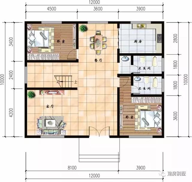 两栋面宽同为12米的农村自建房设计图，户型好，建的人很多