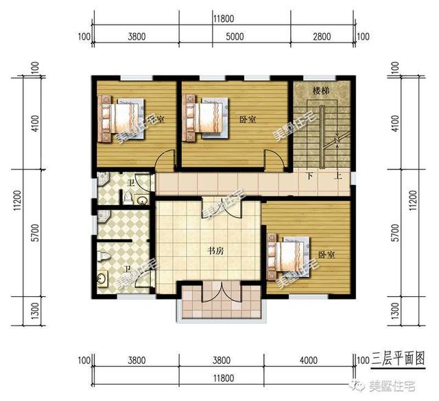 四层欧式农村别墅设计图，11X11米，7室4厅，很实用