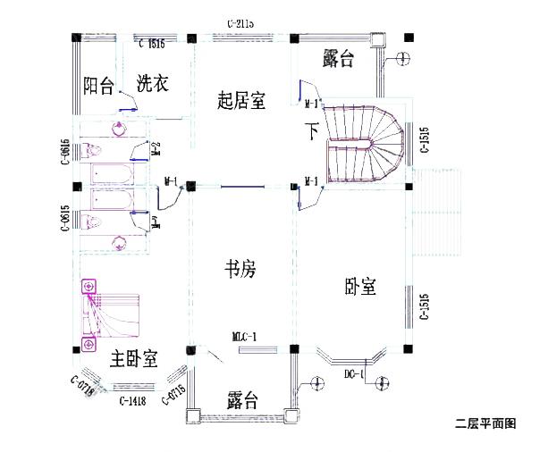 12×11米二层别墅设计图，带棋牌室+套间+书房，施工难度高，造价30万以内。