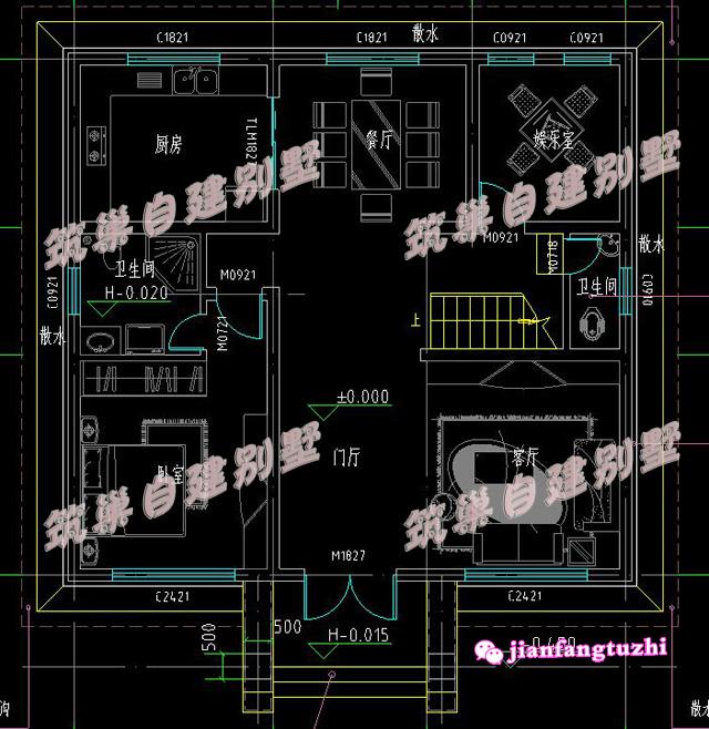 30万120平米10x10米带凉亭漂亮实用农村自建小别墅设计效果图