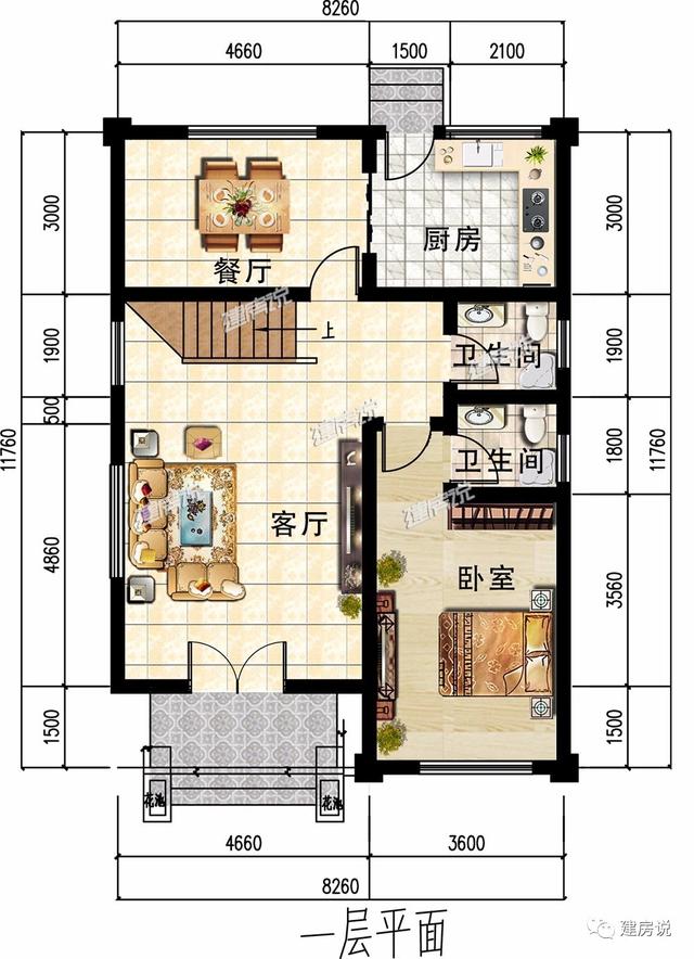 102平三层别墅设计图，造价也不高，才二十几万，布局也很实用，好房子，一定要建一栋在老家。