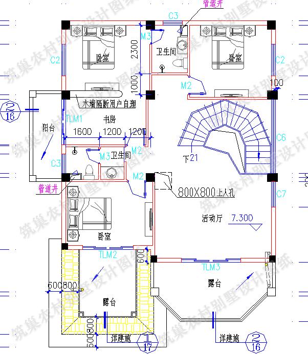 晒家｜35万13×15米带挑空客厅三层轻奢别墅图纸（附4家建成图）