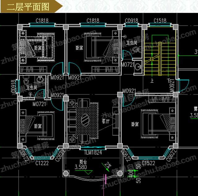 35万三层别墅全套CAD图纸（附镜像图），带独立车库，比较顺应时代的需求