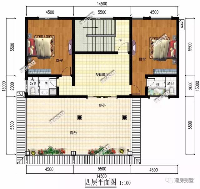 19×13米四层农村自建房，室内的布局方式得到大多数家庭认可
