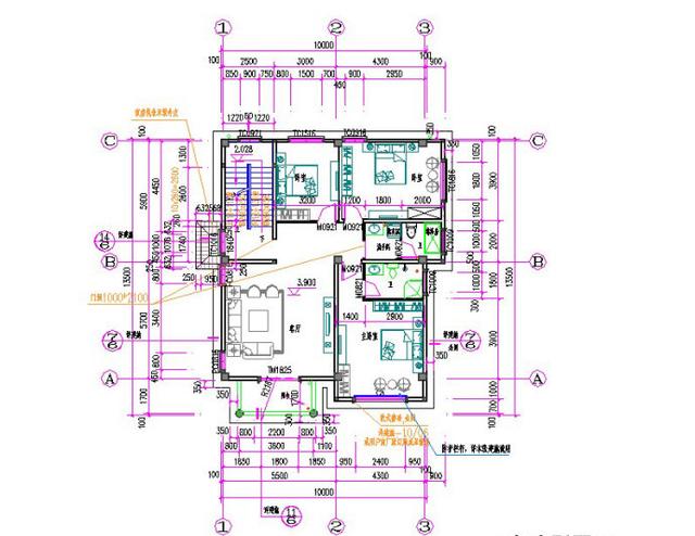 35万三层10×14米6卧农村简约大气自建房图纸（附全套CAD施工图）