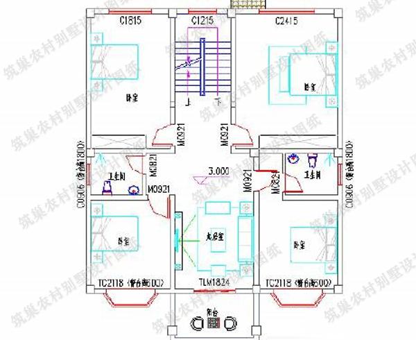 今日推荐3款四层占地面积约100平方米农村自建别墅全套CAD施工图