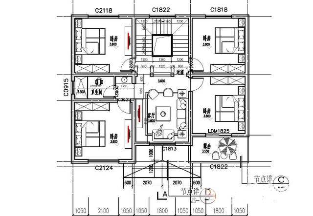 占地120平的三层别墅设计图，比价通用并且物美价廉，造价仅需20万元