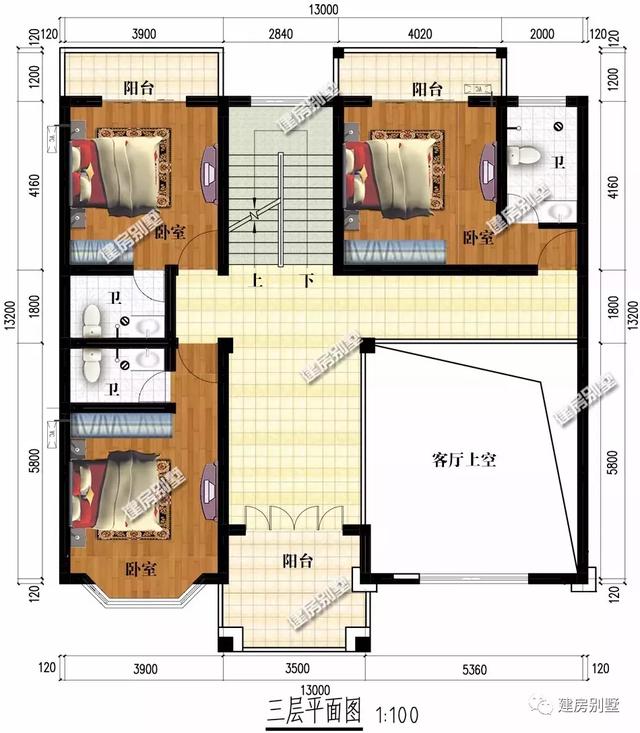 13×13.2米四层别墅设计图，带架空层设计+车库，造价50万左右