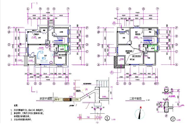 35万框架结构12×11米带车库落地窗套房复式三层别墅施工效果图