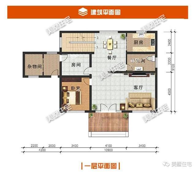 10X9米小宅基地二层别墅，造价20万，中空客厅+大露台