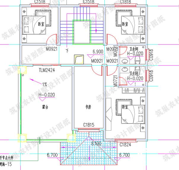 40万以内11×12米三层带挑空客厅+露台欧式农村别墅施工效果图