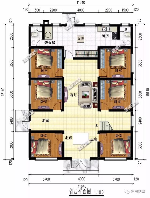 11.6×15.1米三层新中式别墅设计图，很具有特色，在老家建一栋很亮眼