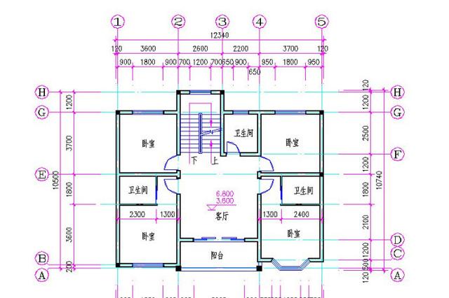12×11米带车库三层别墅设计图，简单大气，35万以内