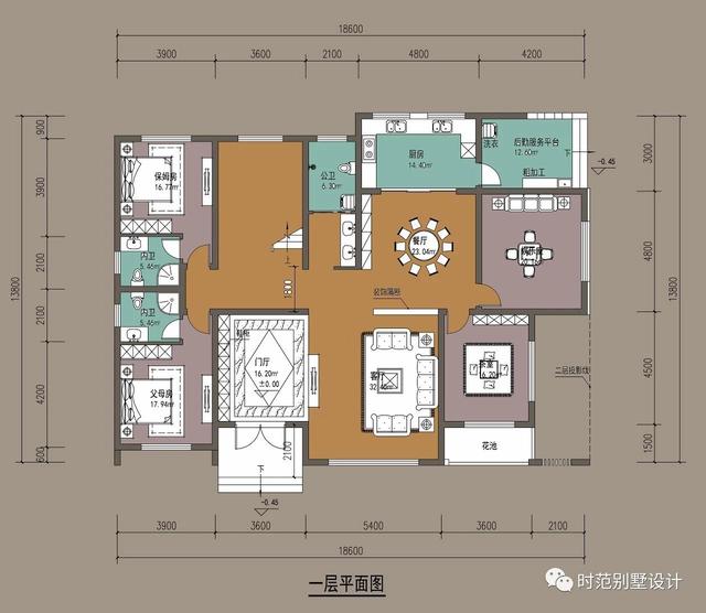 三层现代复式别墅设计图，舒适惬意，带娱乐室+茶室，适合四世同堂大家庭居住