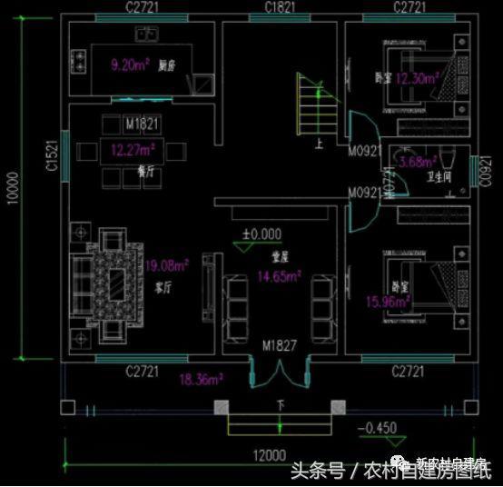 2款12X10米的农村自建房，不同的造型和布局，你更中意哪一套