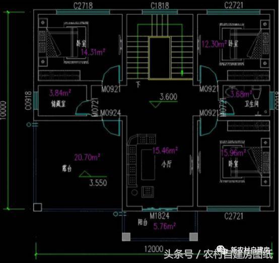 2款12X10米的农村自建房，不同的造型和布局，你更中意哪一套