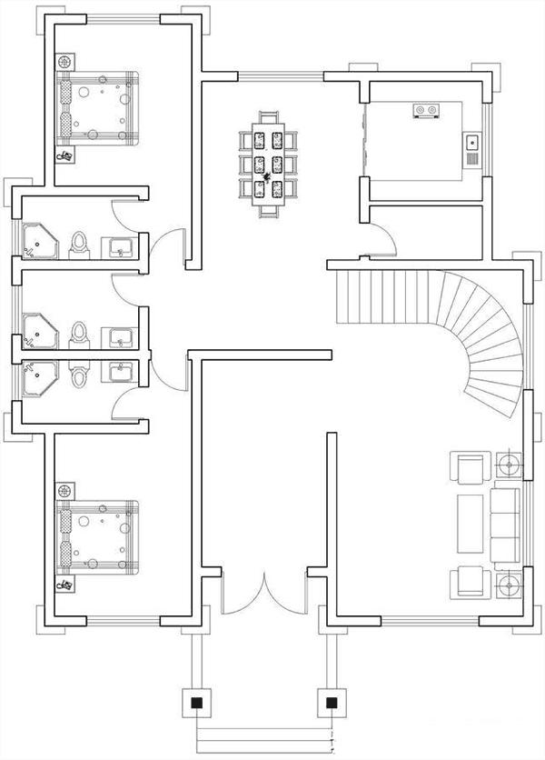 二层欧式别墅设计图，巧夺天工，活力十足。