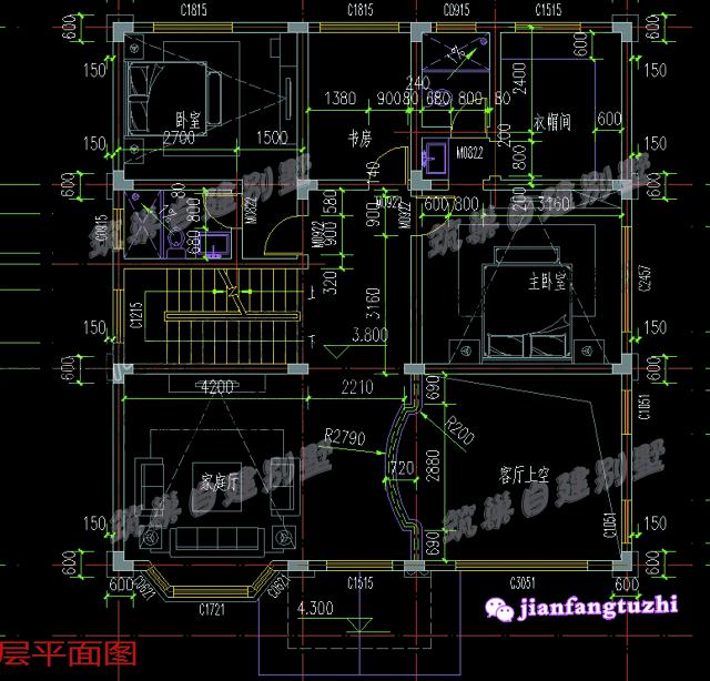 三层农村自建房设计图，12X12米，主卧套房设计，相当不错