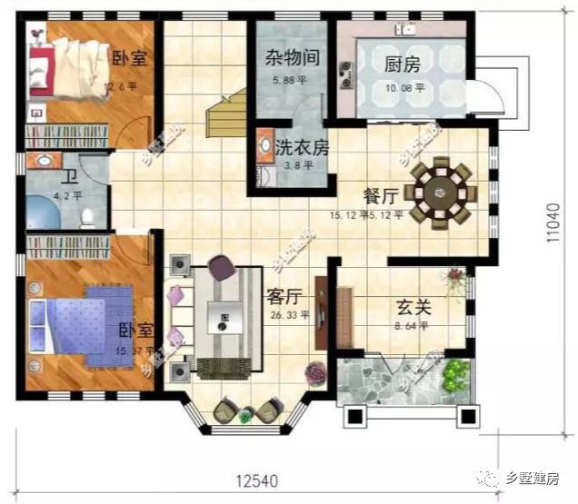 农村自建房就该这样，13×11米4室2厅，还有三个大露台！