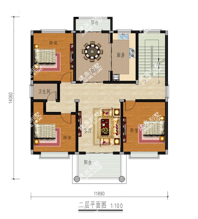 两款开间11.8m，带神位+超大露台三层别墅，建起来生活步入美满！