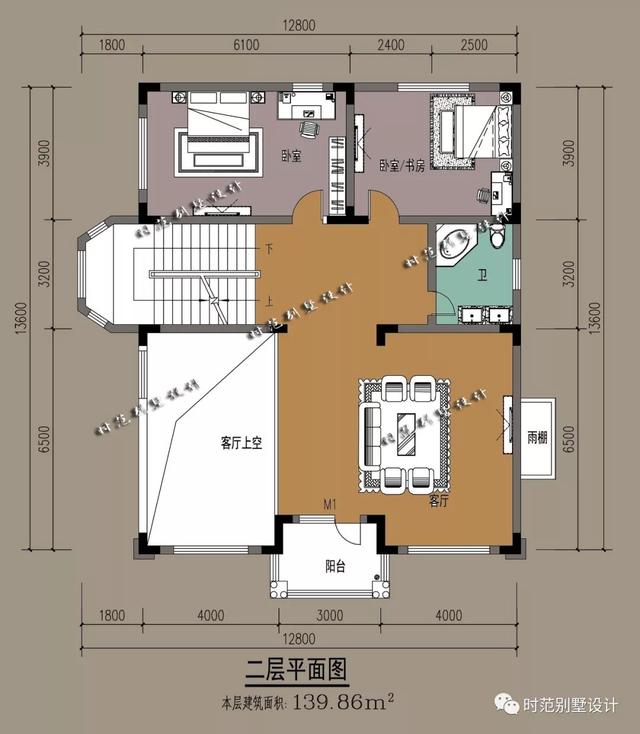 欧式三层复式别墅设计图，7室3厅，带大露台附装修效果图