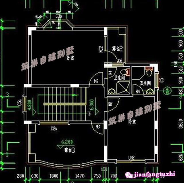90平方米三层农村房屋设计图全套CAD图纸小洋楼外观效果图