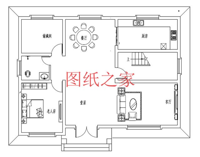 适合小宅基地，4室3厅2卫阳台，小户型二层别墅也能住得很宽敞！