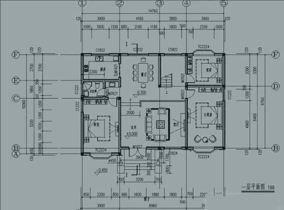 14.7米x10.3米农村二层现代别墅设计图，带棋牌室，适合农村自建！