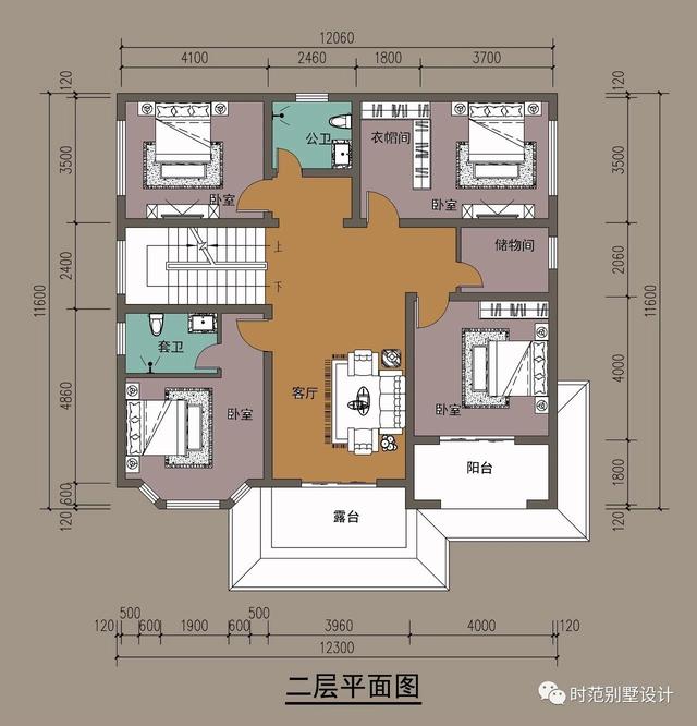 11x12米三层欧式别墅，8室4厅，适合农村自建
