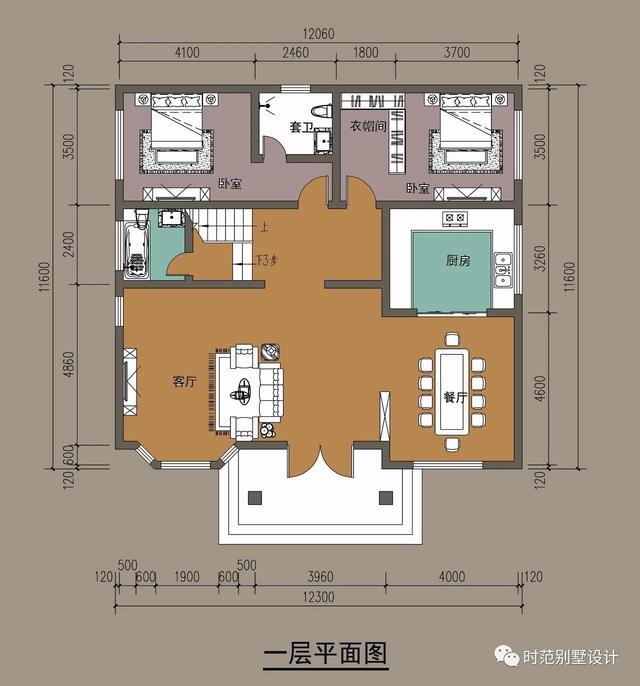 11x12米三层欧式别墅，8室4厅，适合农村自建