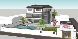 新中式三层别墅设计图，带大露台+游泳池，美观又实用，住在这