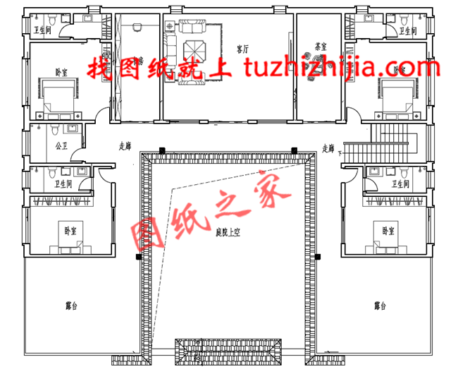 中式四合院风格别墅设计图
